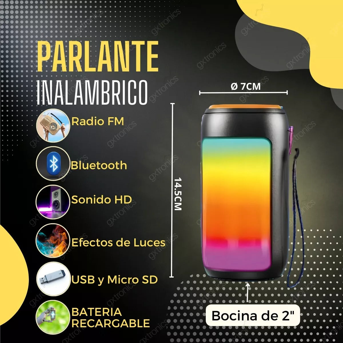 Parlante Bluetooth Inalámbrico Portátil Recargable