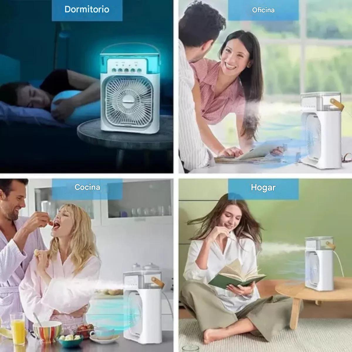 Ventilador Usb Porta Agua Con Luz Y Temporizador