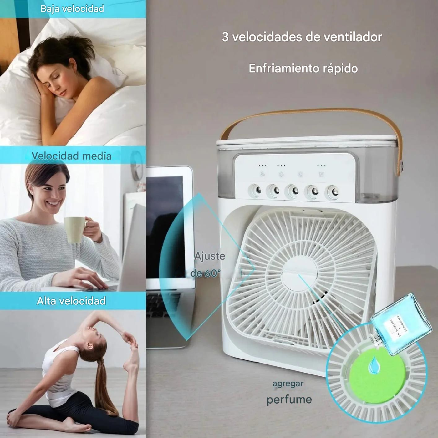 Ventilador Usb Porta Agua Con Luz Y Temporizador