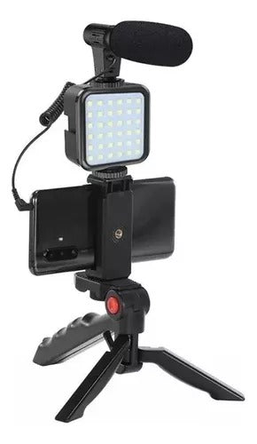 Trípode Multifunción con Luz Led y Micrófono