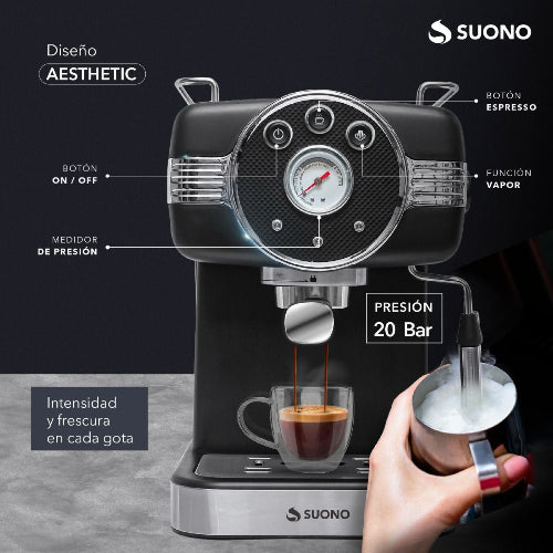 Cafetera Espresso Vintage Suono 1.5 L