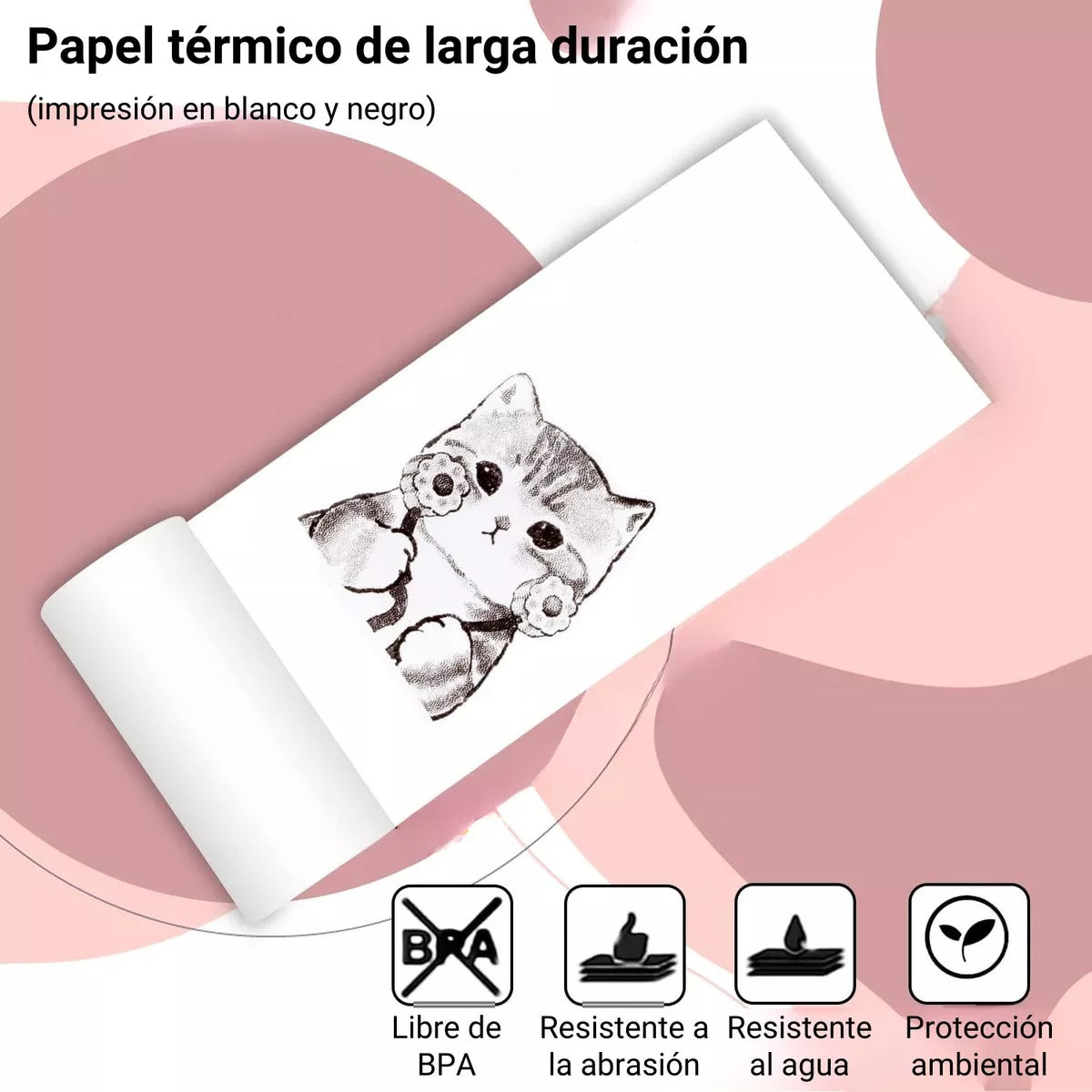 Rollo Repuesto Mini Impresora Térmica x 5 Unidades