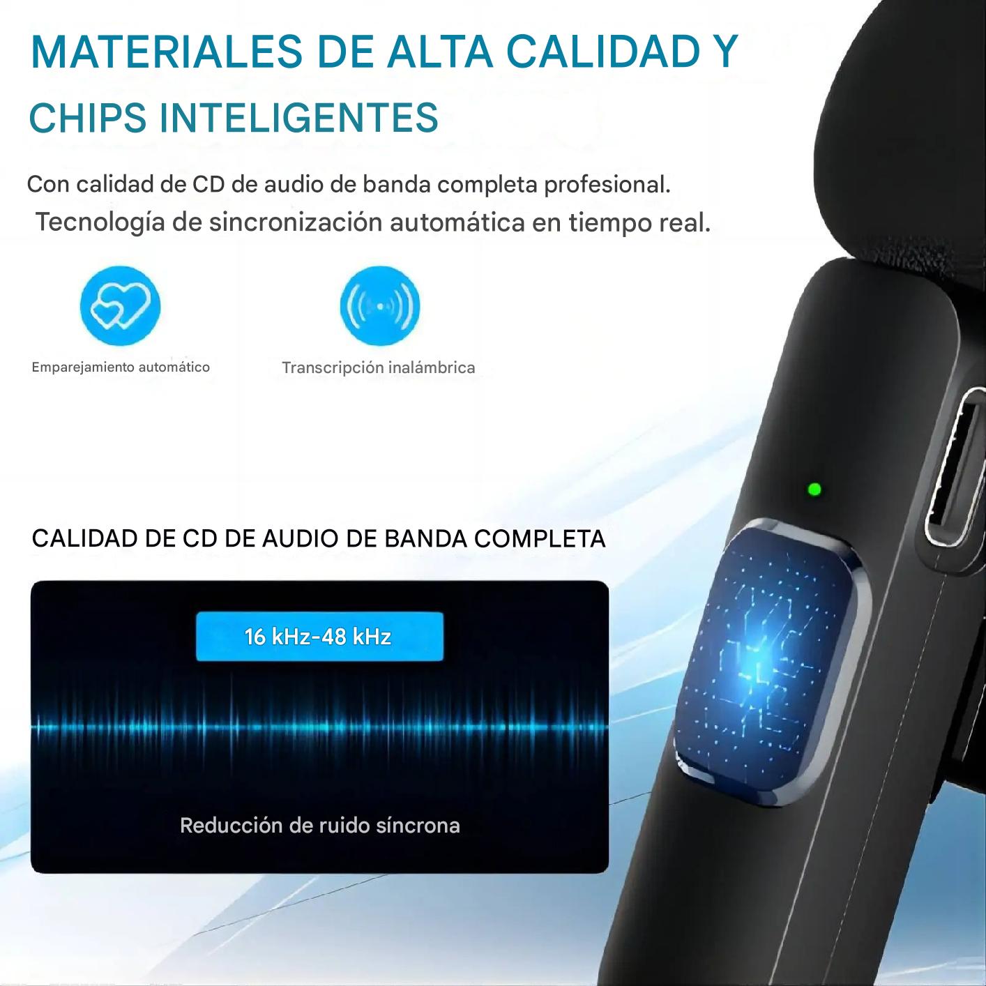 Micrófono Corbatero Inalámbrico X2 USB Tipo C Android