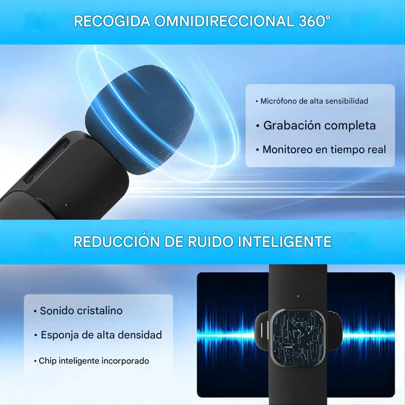 Micrófono Corbatero Inalámbrico X2 USB Tipo C Android