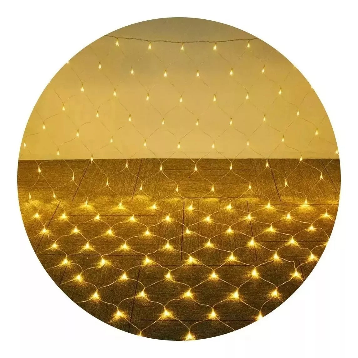 Red Guirnalda Cortina Led De 2x2mts Cálido 144