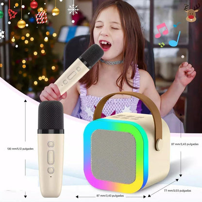Parlante Mini Con 2 Micrófonos