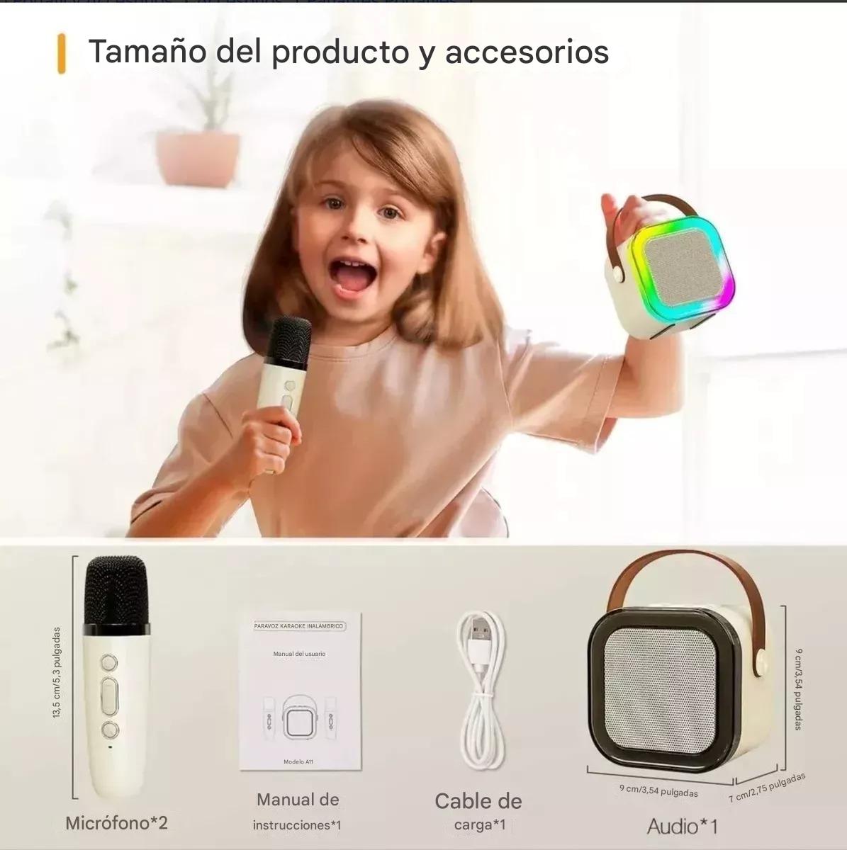 Parlante Mini Con 2 Micrófonos