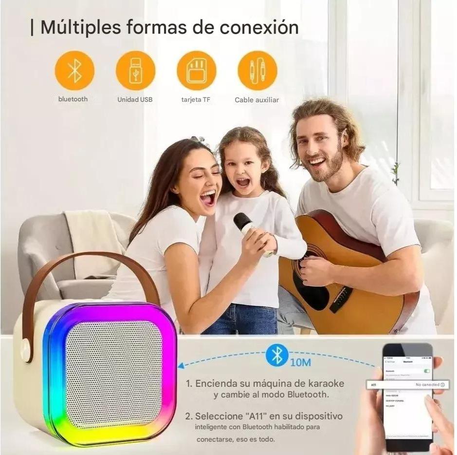 Parlante Mini Con 2 Micrófonos
