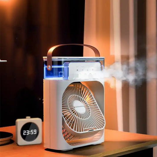 Ventilador Usb Porta Agua Con Luz Y Temporizador