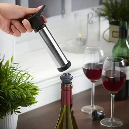 Bomba Vacío Para Botella De Vino Con 2 Tapones