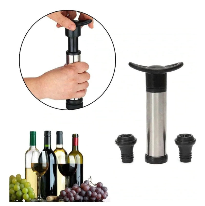 Bomba Vacío Para Botella De Vino Con 2 Tapones