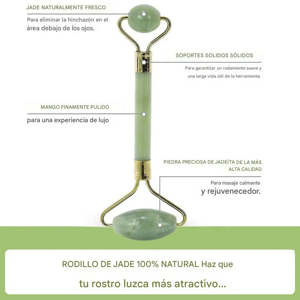 Rodillos Doble Masajeador Piedra Jade Natural