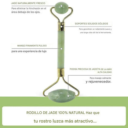 Rodillos Doble Masajeador Piedra Jade Natural