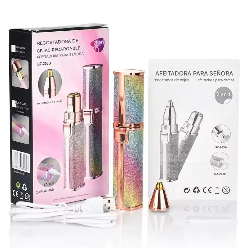 Depilador Facial Vello Cejas Corporal 2 En 1 Recargable