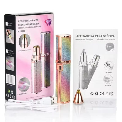 Depilador Facial Vello Cejas Corporal 2 En 1 Recargable