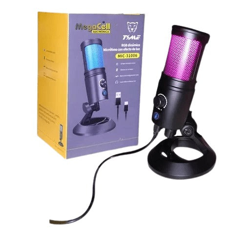 Micrófono Condenser Mic-31006 Luz Rgb
