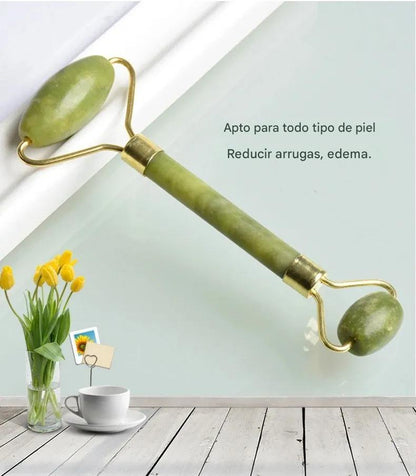 Rodillos Doble Masajeador Piedra Jade Natural