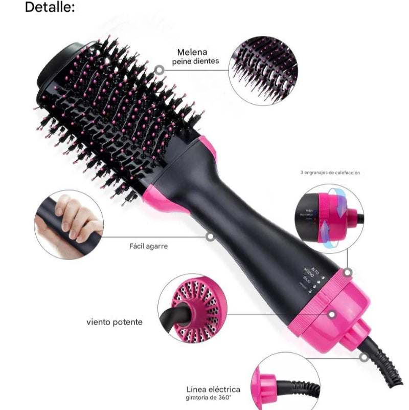 Cepillo Electrico Secador De Pelo Voluminizador 3 En 1