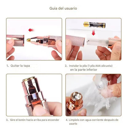 Depilador Facial Vello Cejas Corporal 2 En 1 Recargable