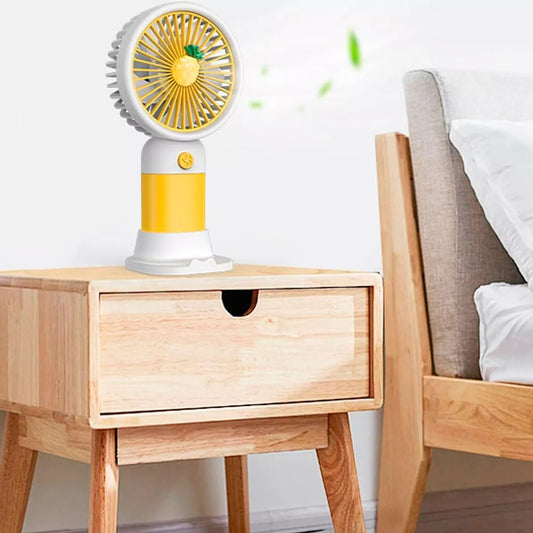 Ventilador Mini Portátil Con Base Recargable