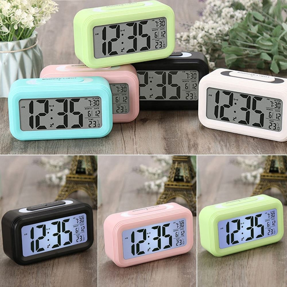 Reloj Despertador Digital Cristal Líquido Alarma Temperatura