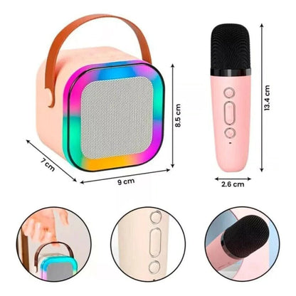 Parlante Mini Con 2 Micrófonos